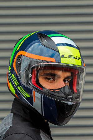 RAPID CHOS MAVİ NEON TURUNCU KASK