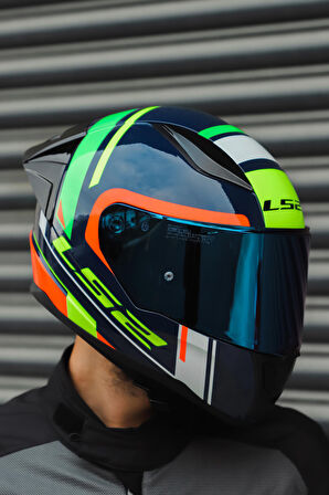RAPID RACE CHOS MAVİ NEON TURUNCU KASK