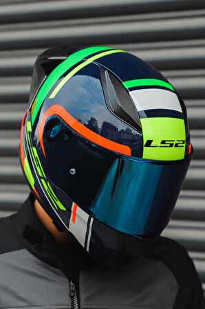 RAPID RACE CHOS MAVİ NEON TURUNCU KASK