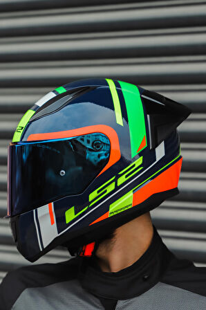 RAPID RACE CHOS MAVİ NEON TURUNCU KASK