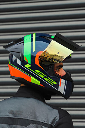 RAPID RACE CHOS MAVİ NEON TURUNCU KASK