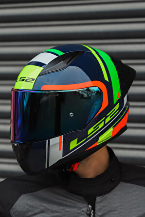 RAPID RACE CHOS MAVİ NEON TURUNCU KASK