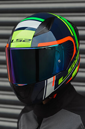 RAPID RACE CHOS MAVİ NEON TURUNCU KASK