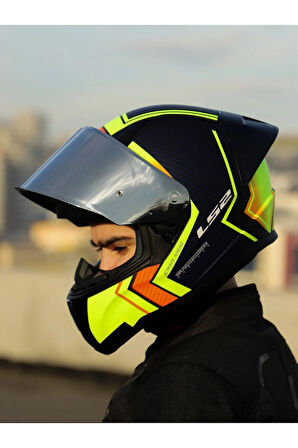 RAPID 2 RACE EXTRA MAT NEON SARI-NAVY MAVİ KASK