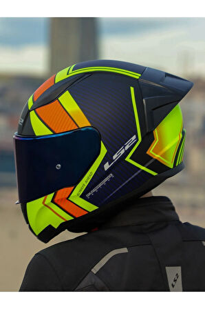 RAPID 2 RACE EXTRA MAT NEON SARI-NAVY MAVİ KASK
