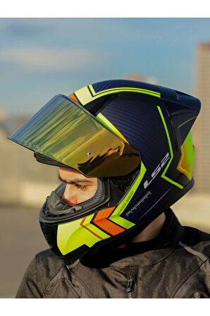 RAPID 2 RACE EXTRA MAT NEON SARI-NAVY MAVİ KASK