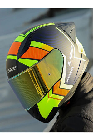 RAPID 2 RACE EXTRA MAT NEON SARI-NAVY MAVİ KASK