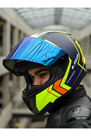 RAPID 2 EXTRA MAT NEON SARI-NAVY MAVİ KASK