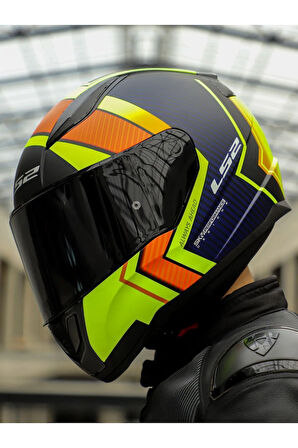 RAPID 2 EXTRA MAT NEON SARI-NAVY MAVİ KASK