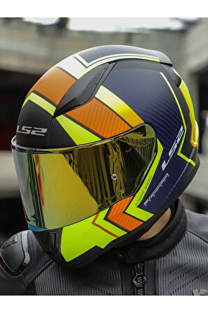 RAPID 2 EXTRA MAT NEON SARI-NAVY MAVİ KASK