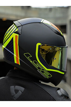 RAPID 2 EXTRA MAT NEON SARI-NAVY MAVİ KASK