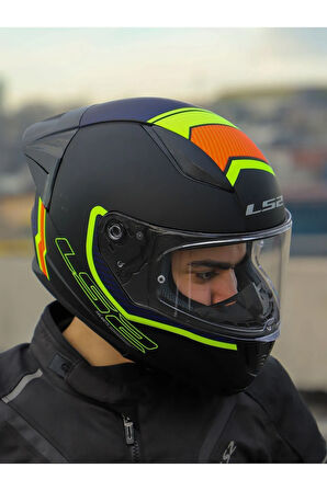 RAPID 2 RACE EXTRA MAT NEON SARI-NAVY MAVİ KASK