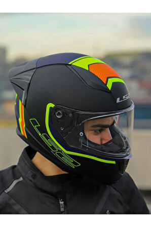 RAPID 2 RACE EXTRA MAT NEON SARI-NAVY MAVİ KASK