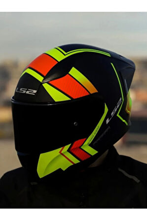 Rapıd 2 Race Extra Mat Neon Sarı-navy Mavi Kask Spoıler Siyah Cam