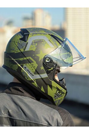 RAPID 2 THUNDER BIRDS MAT YEŞİL-SİYAH-GRİ KASK