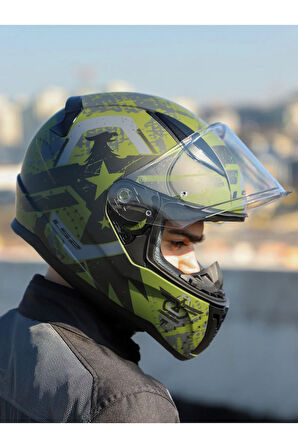 RAPID 2 THUNDER BIRDS MAT YEŞİL-SİYAH-GRİ KASK