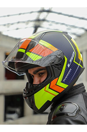 RAPID 2 EXTRA MAT NEON SARI-NAVY MAVİ KASK