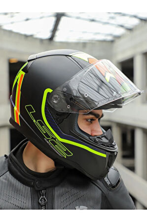 RAPID 2 EXTRA MAT NEON SARI-NAVY MAVİ KASK