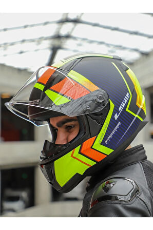 RAPID 2 EXTRA MAT NEON SARI-NAVY MAVİ KASK