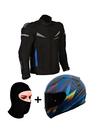 Mont Siyah Mavi Rapıd 2 Race Optık Mat Mavi Mor Kask Prohel Balaklava