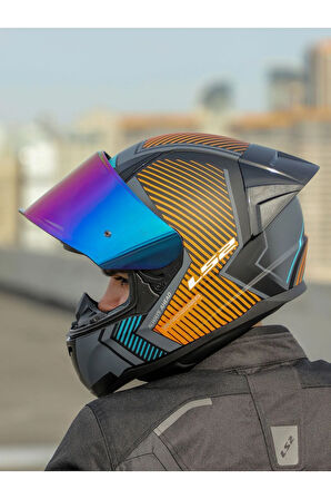 RAPID 2 RACE EXTRA MAT GRİ-NEON TURUNCU KASK