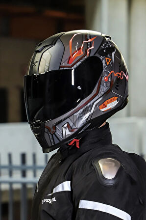 Sx.100 Gıgabot Mat Gri-kırmızı Kask