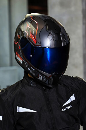 Sx.100 Gıgabot Mat Gri-kırmızı Kask