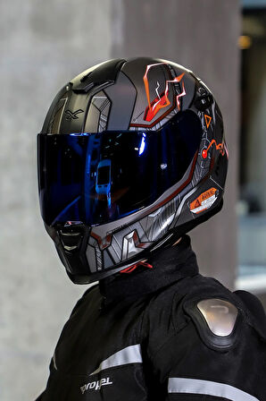 Sx.100 Gıgabot Mat Gri-kırmızı Kask