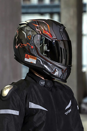Sx.100 Gıgabot Mat Gri-kırmızı Kask