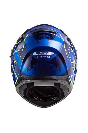 LS2 STREAM EVO TACHO MAVİ-NEON SARI KASK
