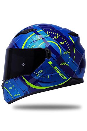 LS2 STREAM EVO TACHO MAVİ-NEON SARI KASK