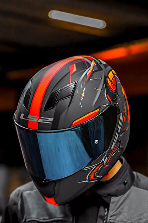 LS2 STREAM EVO ZUKO MAT SİYAH-TURUNCU KASK