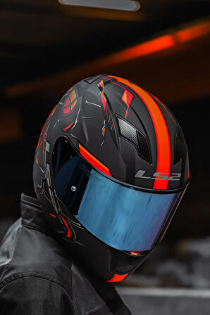 LS2 STREAM EVO ZUKO MAT SİYAH-TURUNCU KASK