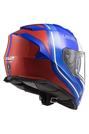 LS2 STORM 2 SLANT MAVİ-KIRMIZI KASK