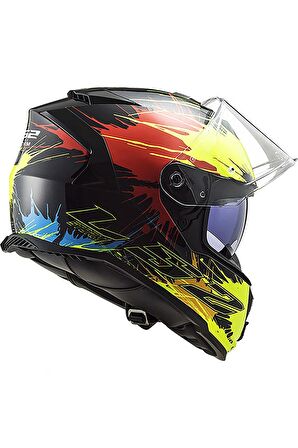 LS2 STORM 2 DROP SİYAH-SARI-KIRMIZI KASK