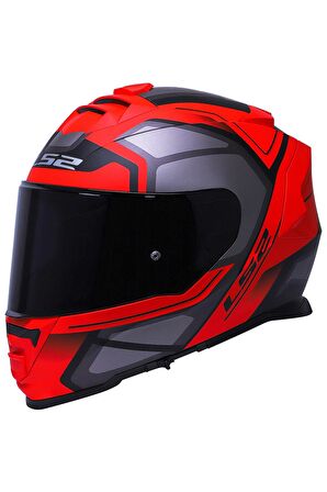 LS2 STORM 2 FASTER MAT KIRMIZI-TITANIUM KASK