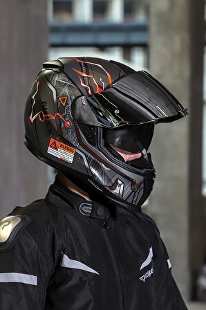 NEXX SX.100 GIGABOT MAT GRİ-KIRMIZI KASK