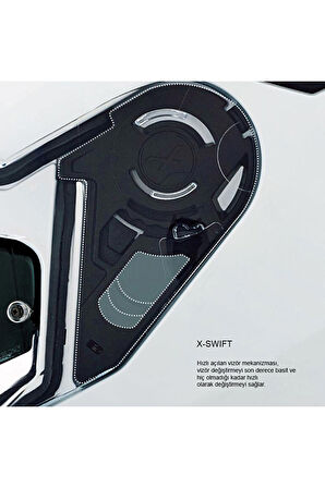 NEXX SX.100 SKYWAY GRİ-KIRMIZI KASK