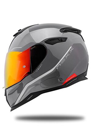 NEXX SX.100 SKYWAY GRİ-KIRMIZI KASK