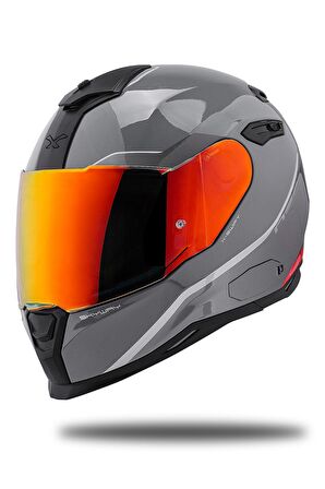 NEXX SX.100 SKYWAY GRİ-KIRMIZI KASK