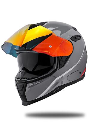 NEXX SX.100 SKYWAY GRİ-KIRMIZI KASK