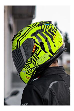 NEXX SX.100 ENIGMA NEON SARI-SİYAH KASK