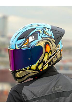 LS2 RAPID 2 RACE NEO MAVİ-MOR KASK