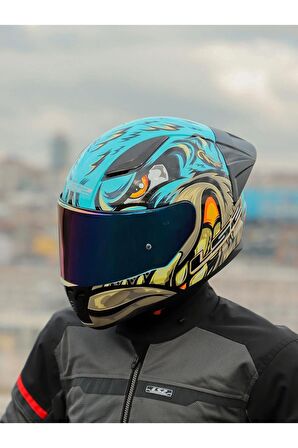 LS2 RAPID 2 RACE NEO MAVİ-MOR KASK