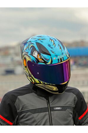 LS2 RAPID 2 RACE NEO MAVİ-MOR KASK