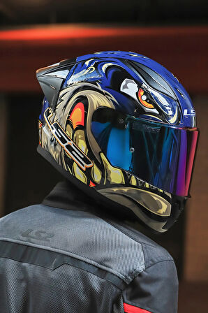 RAPID 2 SPOX MAVİ-GRİ KASK + SPOILER