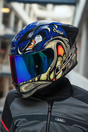 RAPID 2 SPOX MAVİ-GRİ KASK + SPOILER