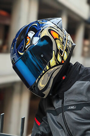 RAPID 2 RACE SPOX MAVİ-GRİ KASK