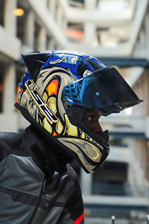 RAPID 2 RACE SPOX MAVİ-GRİ KASK