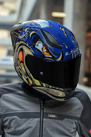 RAPID 2 SPOX MAVİ-GRİ KASK + SPOILER